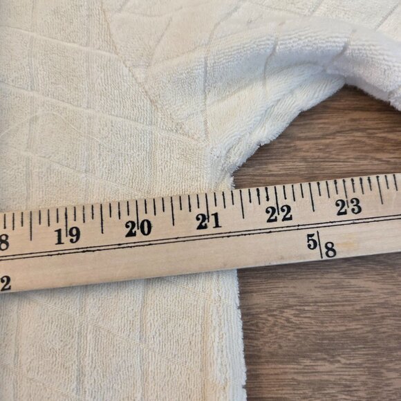 Monrow Women's Terry Cloth Button-Up Shirt Short Sleeves Oversize Ivory Small - Picture 12 of 14